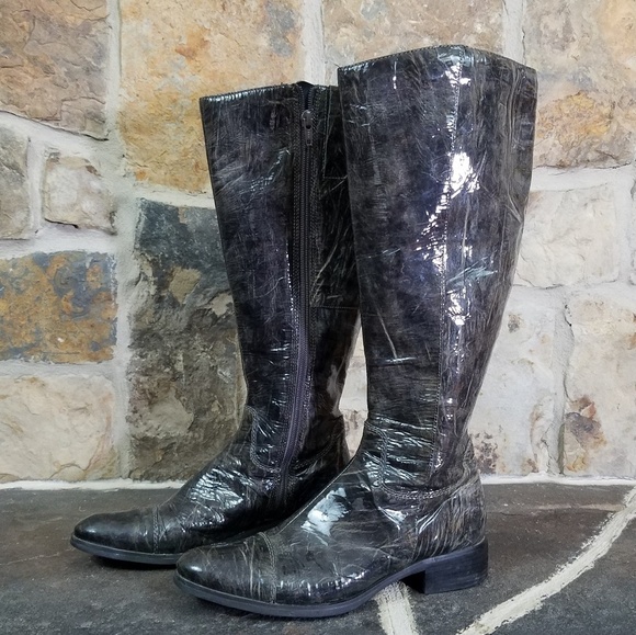 ECCO 36 Marbled Green Riding Boots - Picture 2 of 7